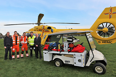 ‘Golf car’ adapted for trauma patients 