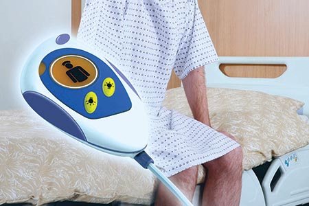 Wireless bed exit alert to help prevent falls