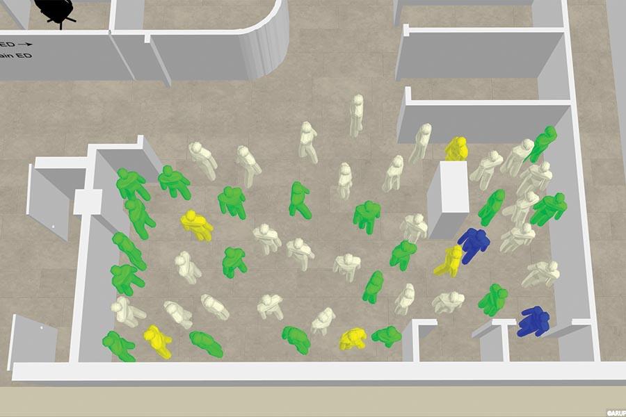 Capturing data to improve patient flow and distancing