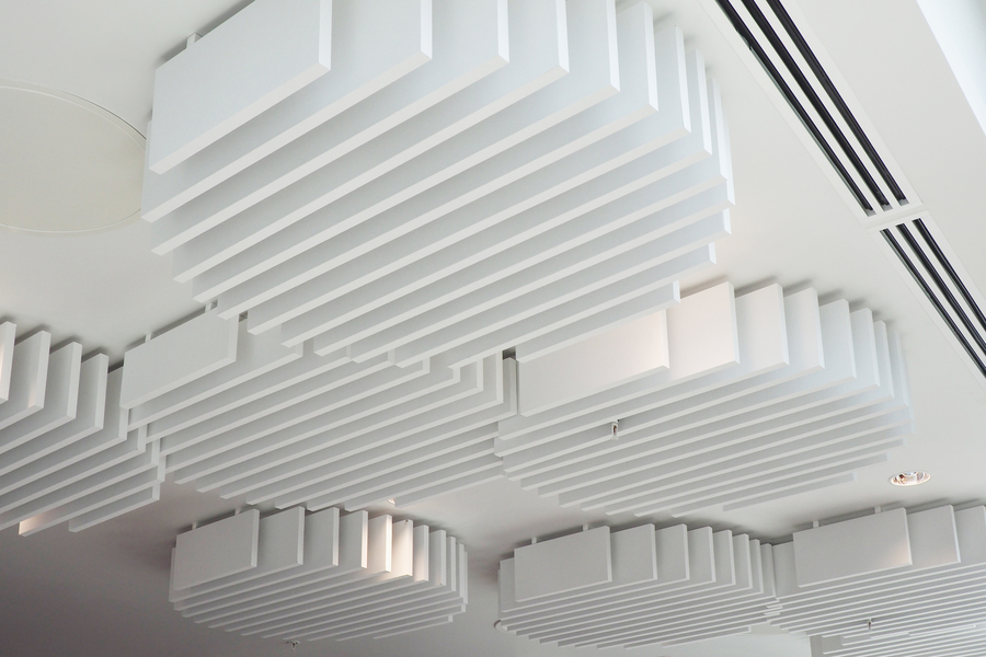Acoustic ceiling baffles feature at Manchester's Paterson  Building